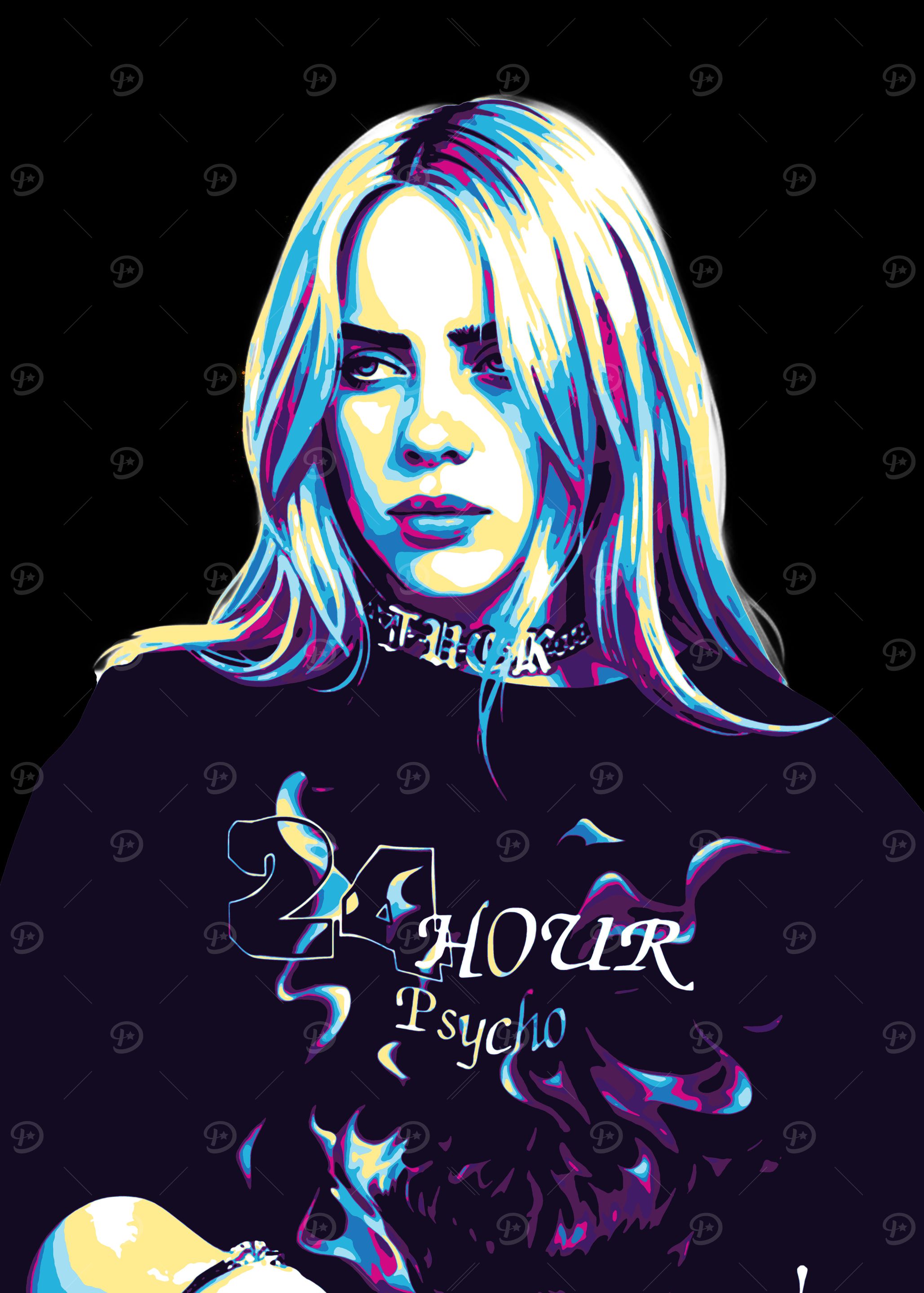 Billie Eilish retro art