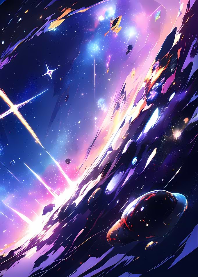 Abstract Space Scene with Planets