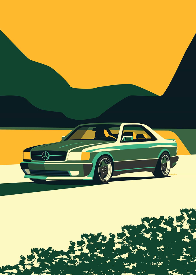 Wide Body C126 Coupe Illustration