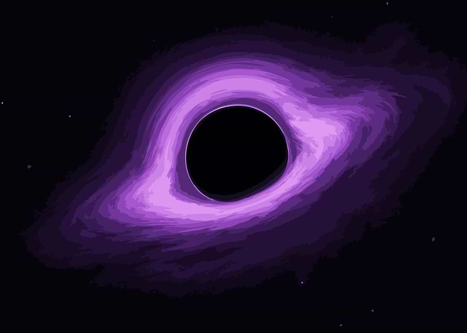 Purple Black Hole in Space