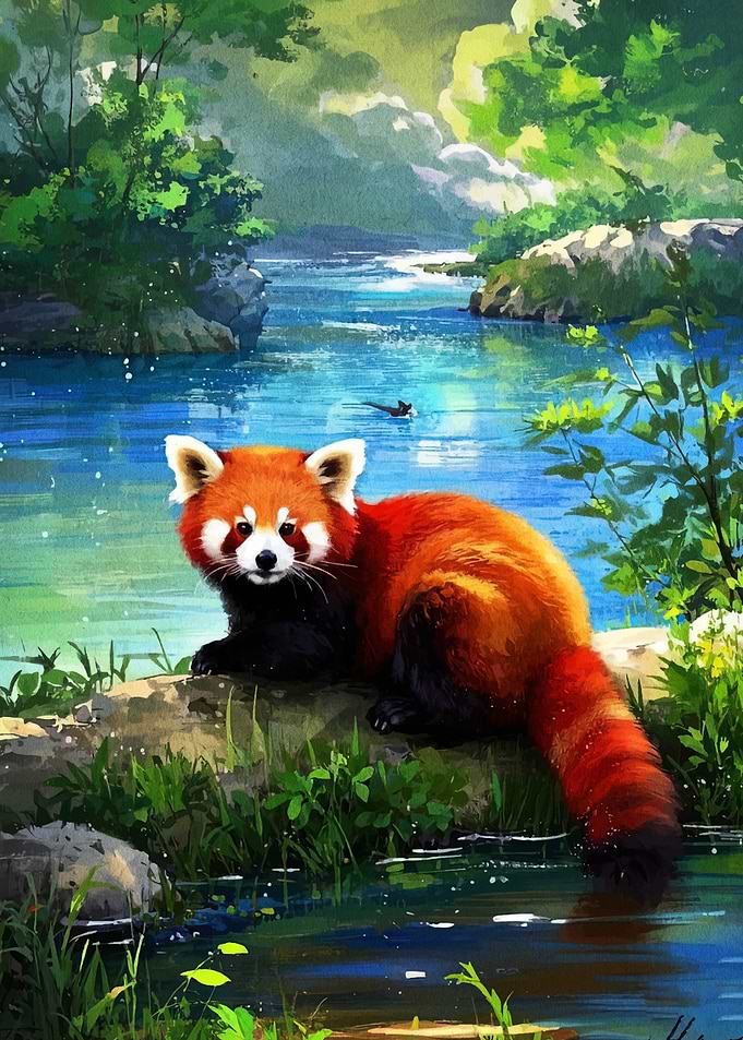 Red Panda by the River