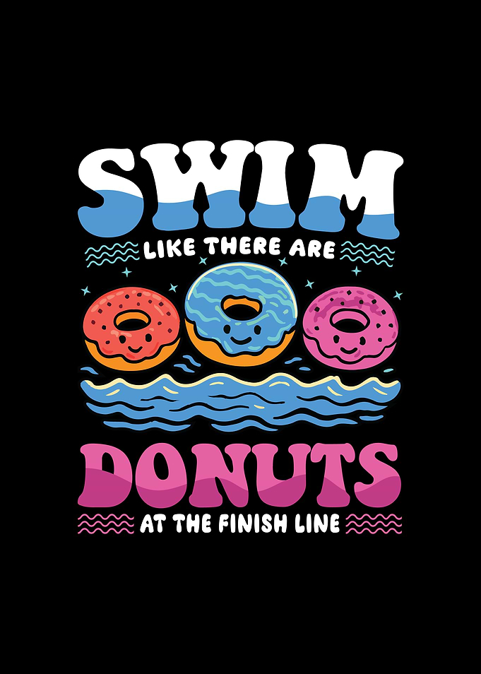 Swim for Donuts Funny Graphic