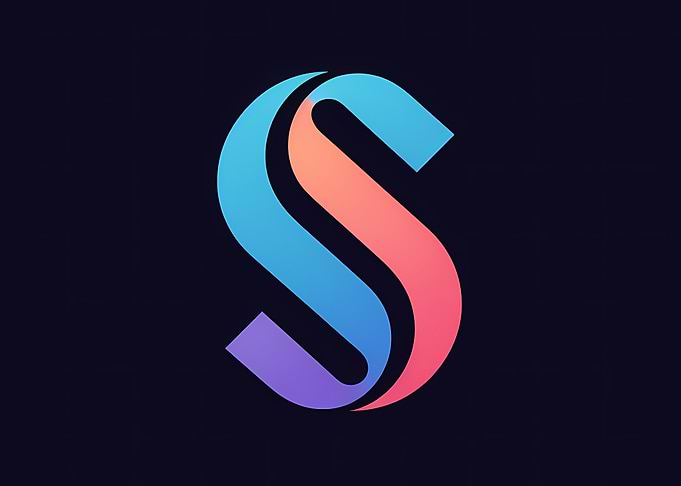 Gradient Ribbon “S” Monogram — Modern Abstract Logo on Dark