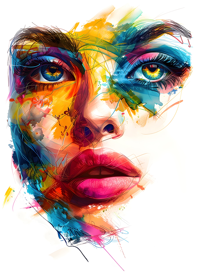 Colorful Abstract Portrait of a Woman