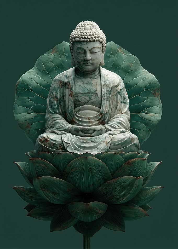 Buddha Statue on Lotus Flower