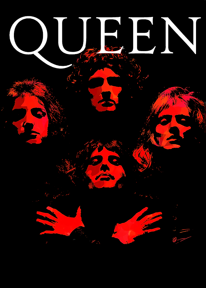 Queen Band Red and Black Poster