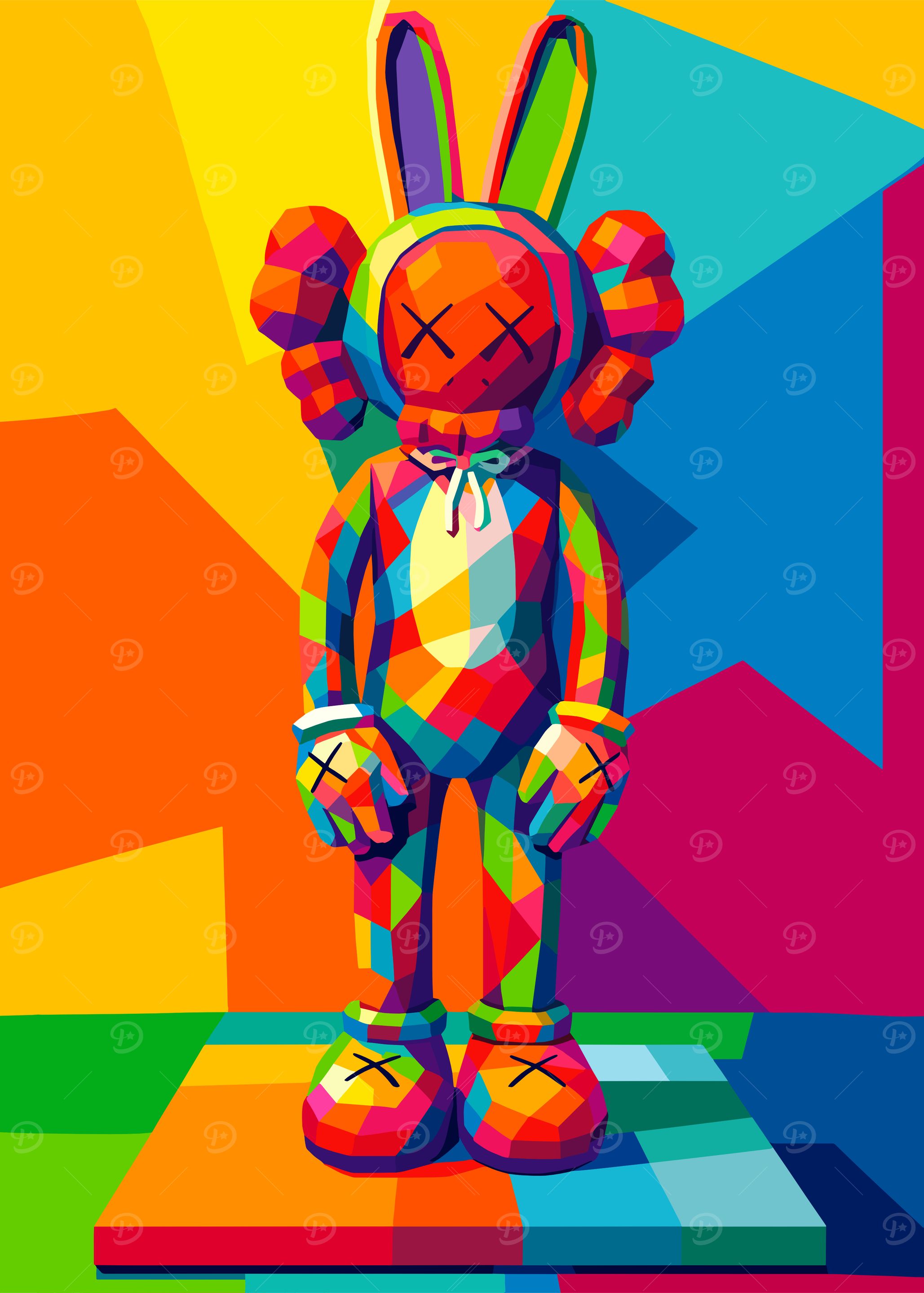 Colorful KAWS Companion Pop Art