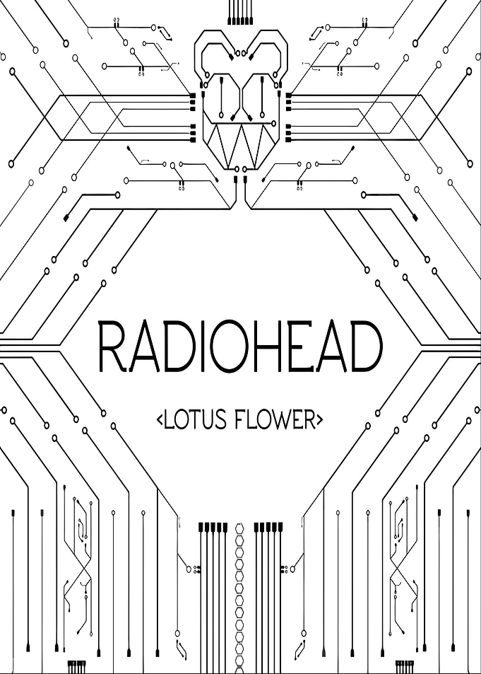 Radiohead Lotus Flower Circuit Board Art