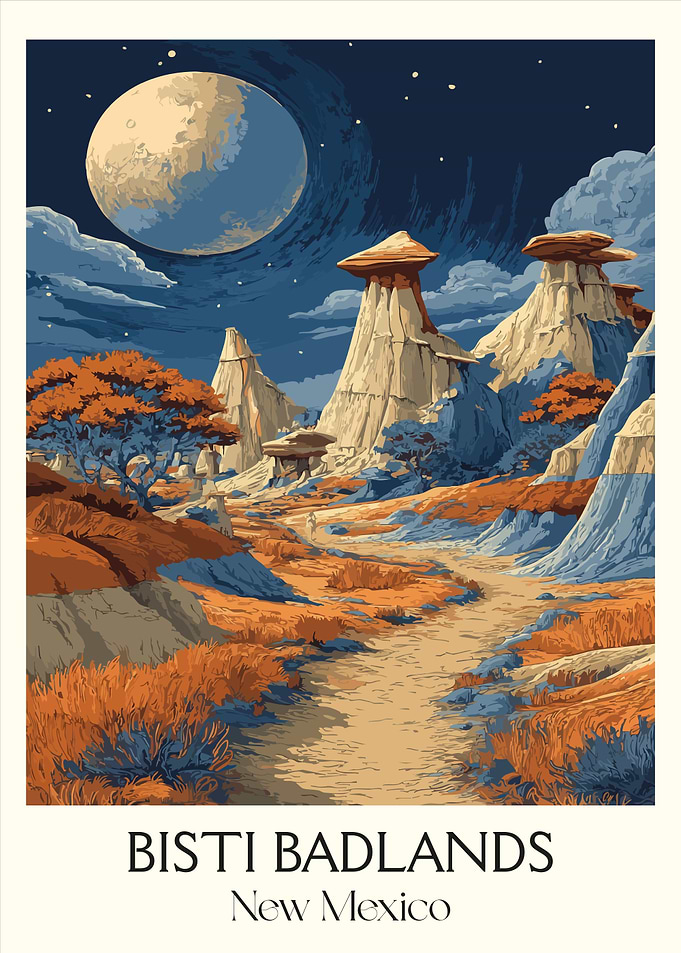 Bisti Badlands New Mexico Landscape Art