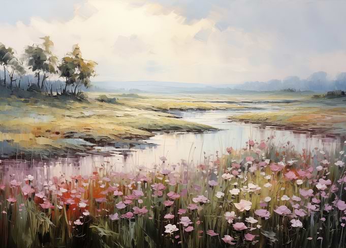 Floral Meadow Landscape