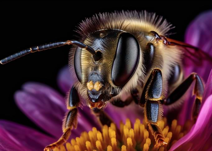 Macro Bee on Flower