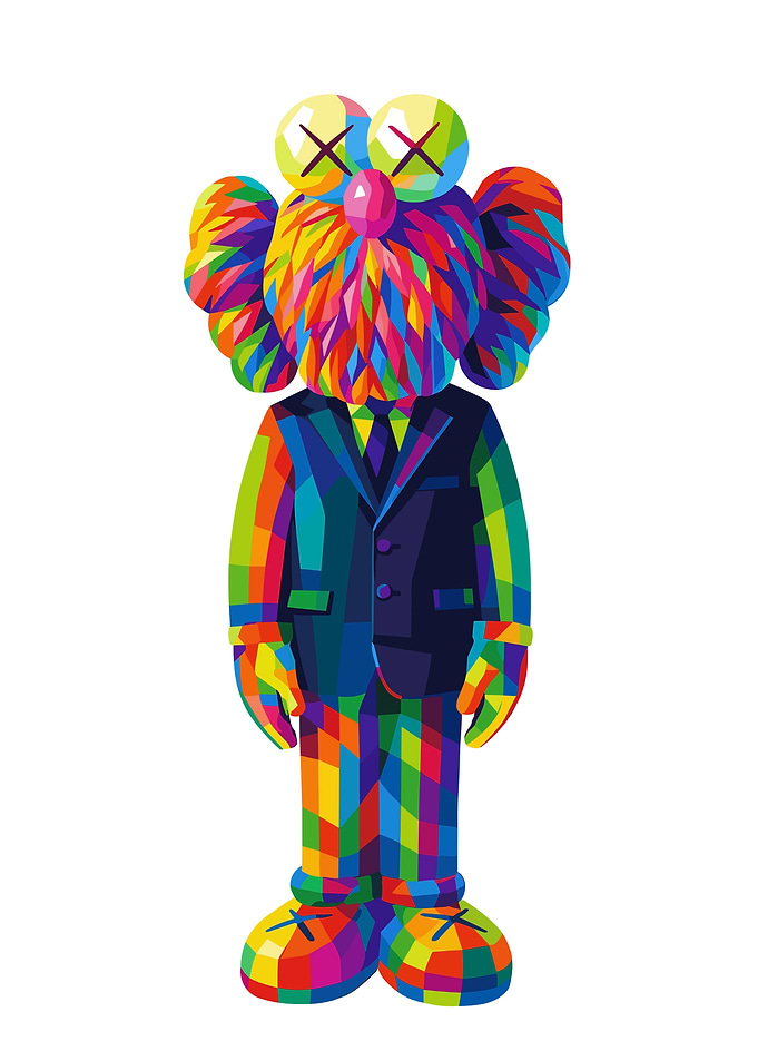 Colorful KAWS Figure in Suit