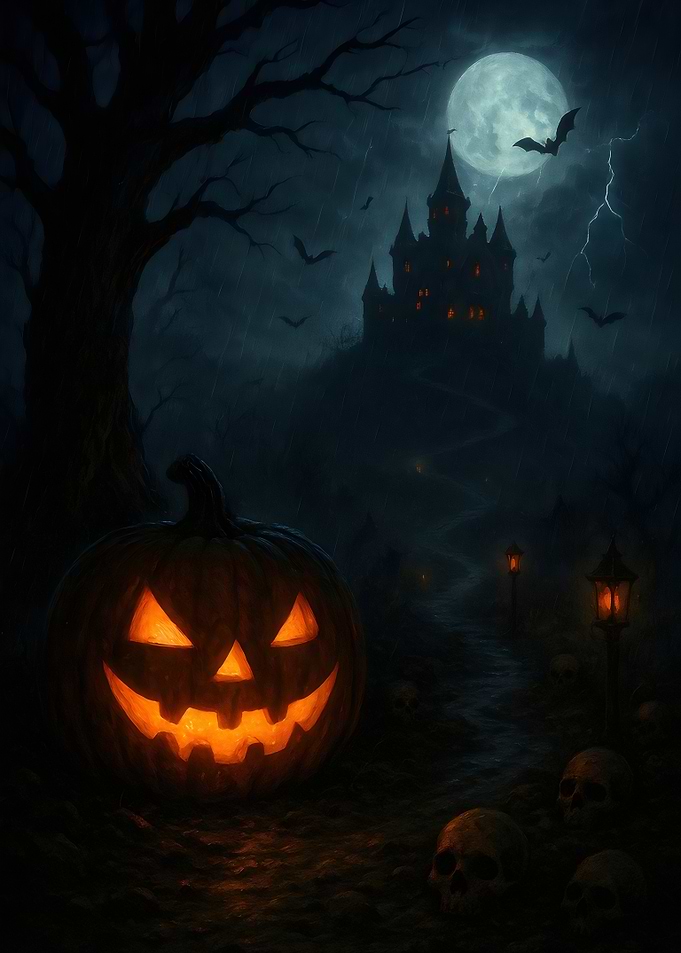 Dark Halloween Horror Pumpkin