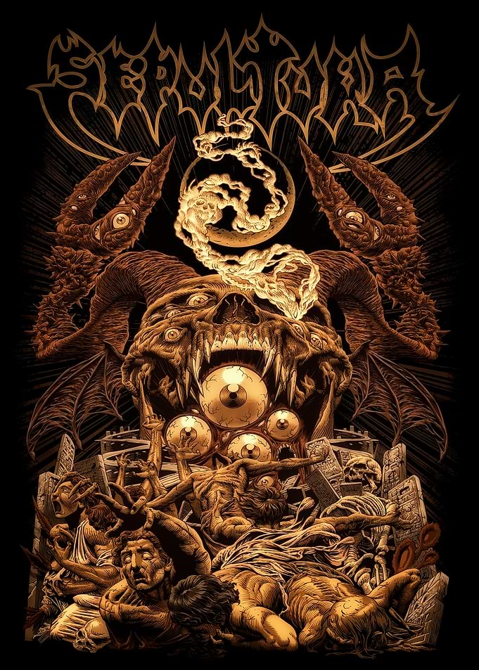Sepultura band artwork with demonic imagery