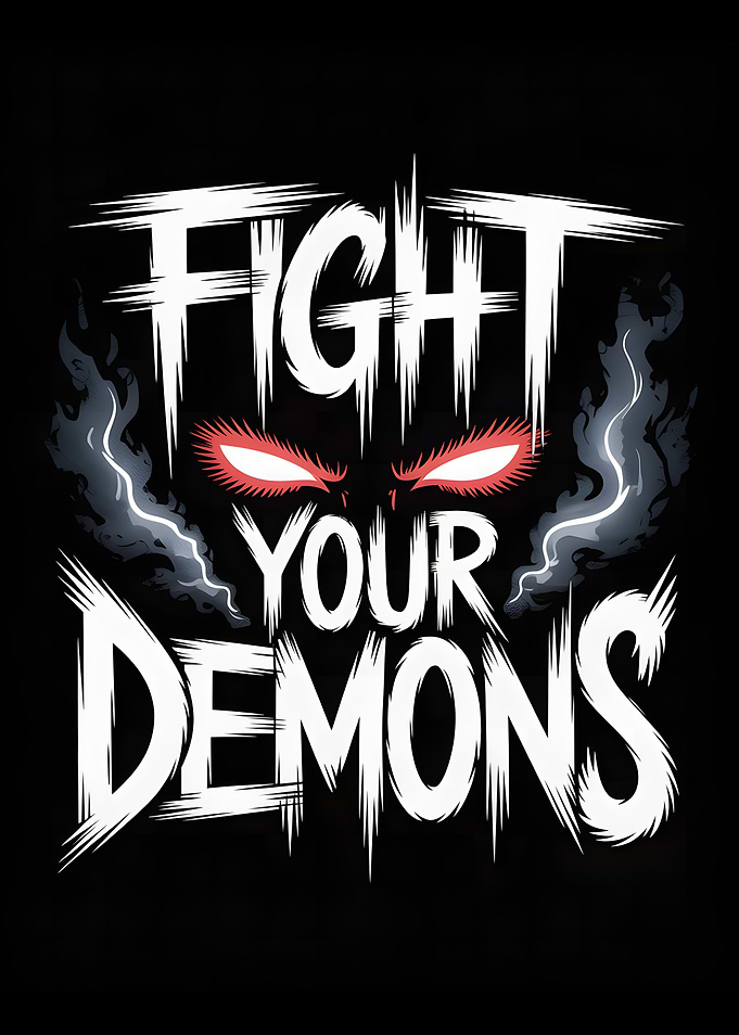 Fight Your Demons Motivational Poster