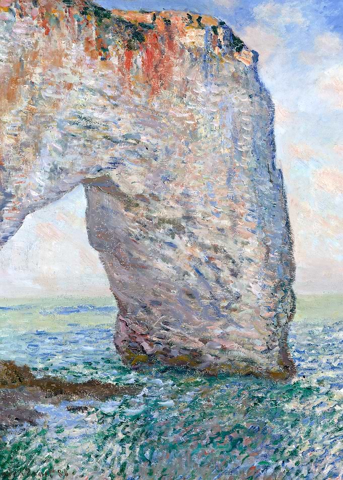 Étretat Cliffs Impressionist Painting by claude monet