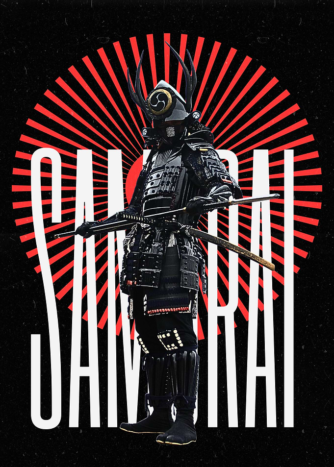 Samurai Warrior in Black Armor