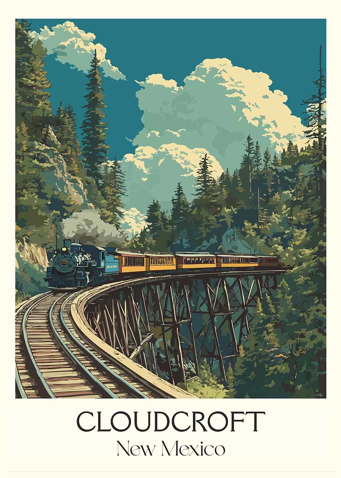 Cloudcroft New Mexico Train Travel Poster