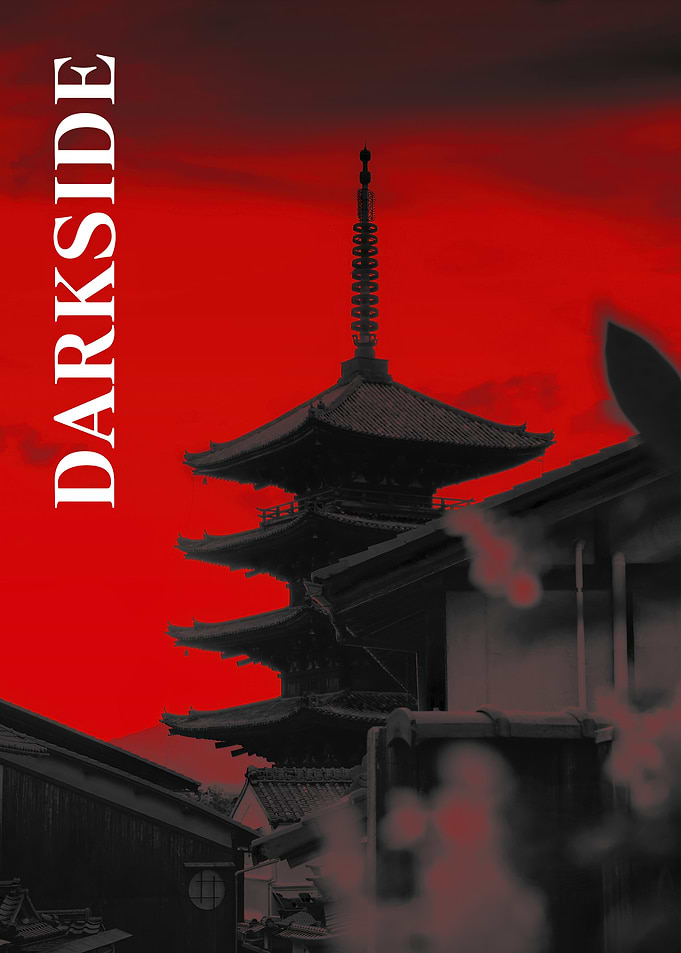 Darkside Japanese Pagoda Red Sky