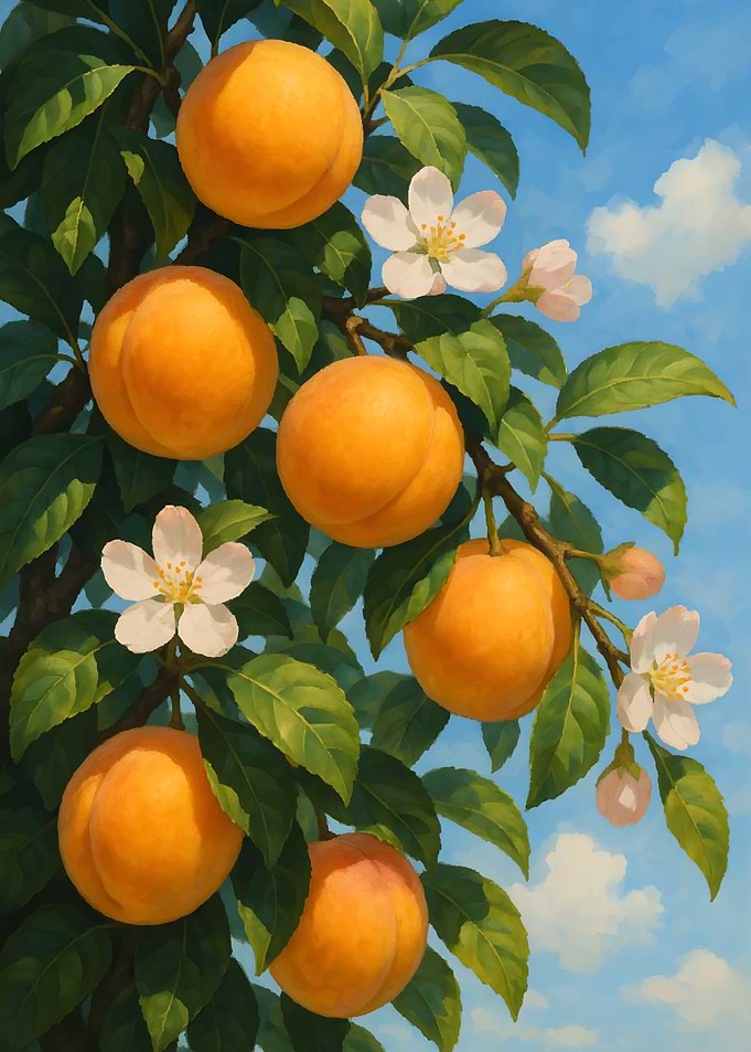 Apricot Tree with Blossoms Painting