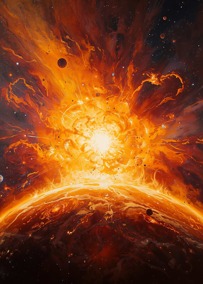 Cosmic Inferno: Birth of a Supernova