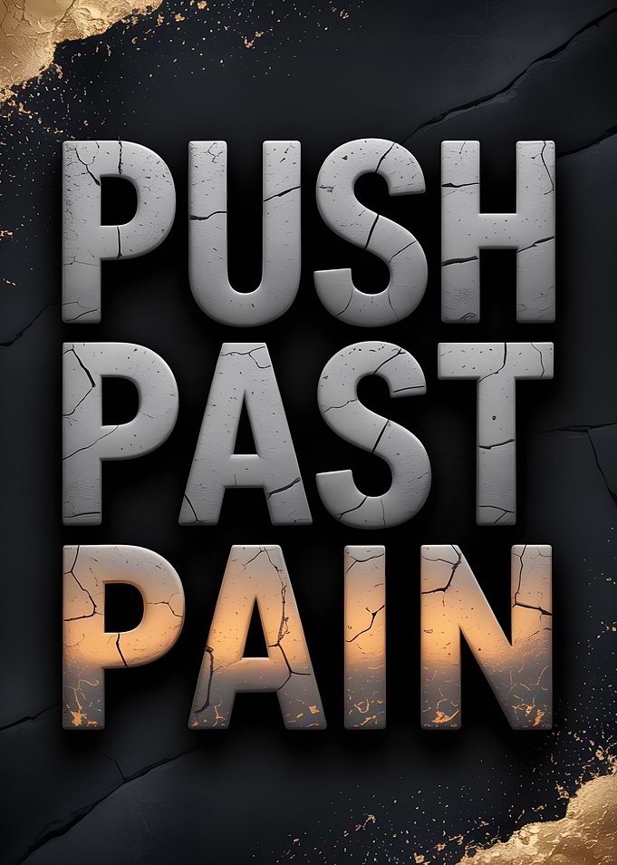 Push Past Pain Motivational Poster