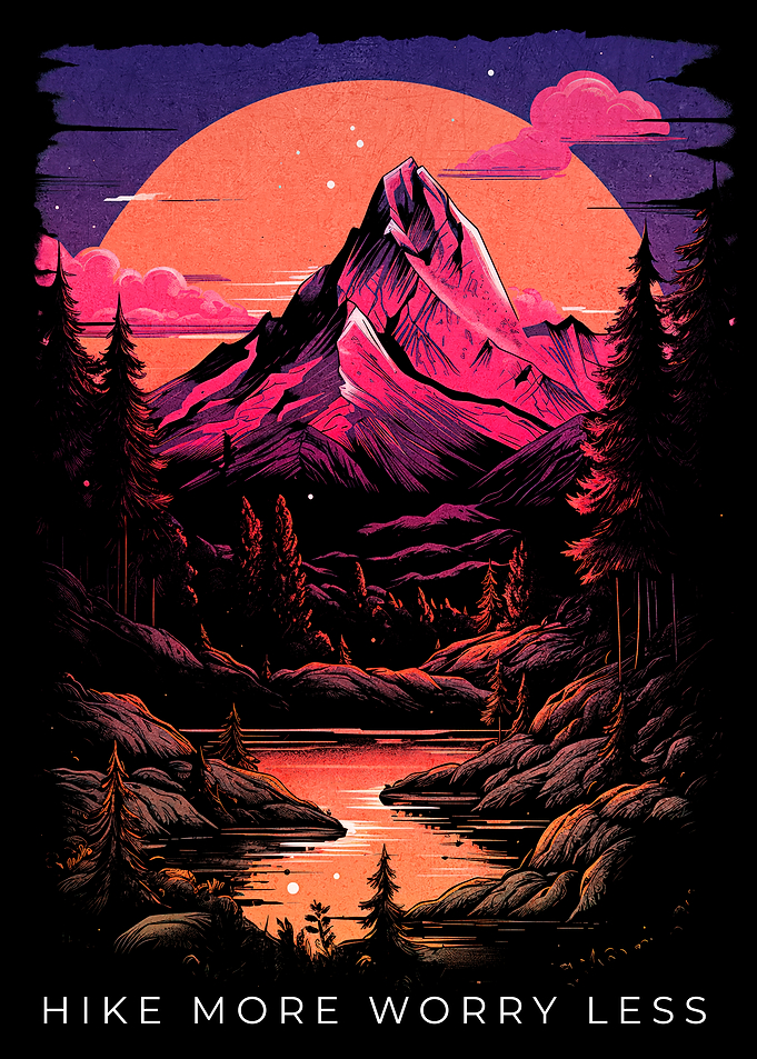 Hike More Worry Less Mountain Landscape