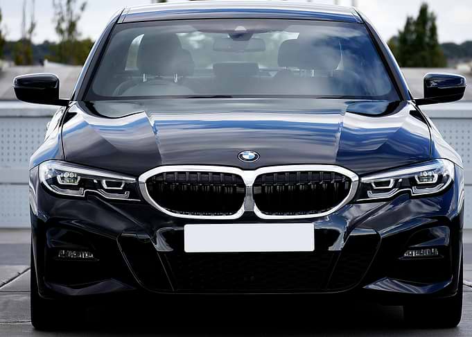 Front View of a Black BMW