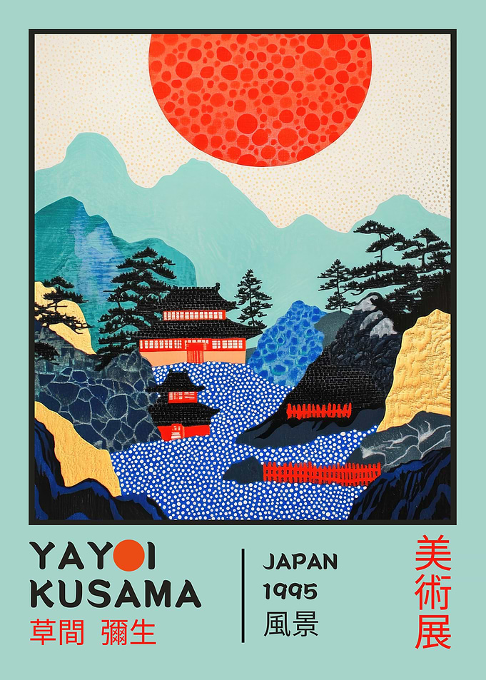 Yayoi Kusama Landscape Exhibition Poster