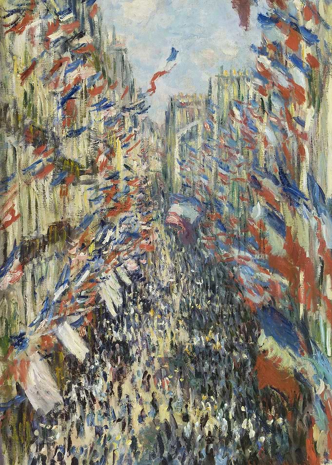 Avenue Decorated with Flags, Monet Painting
