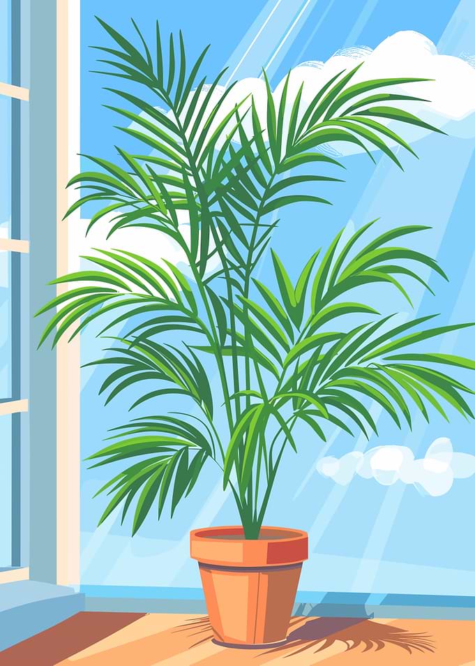 Indoor Palm Plant by the Window