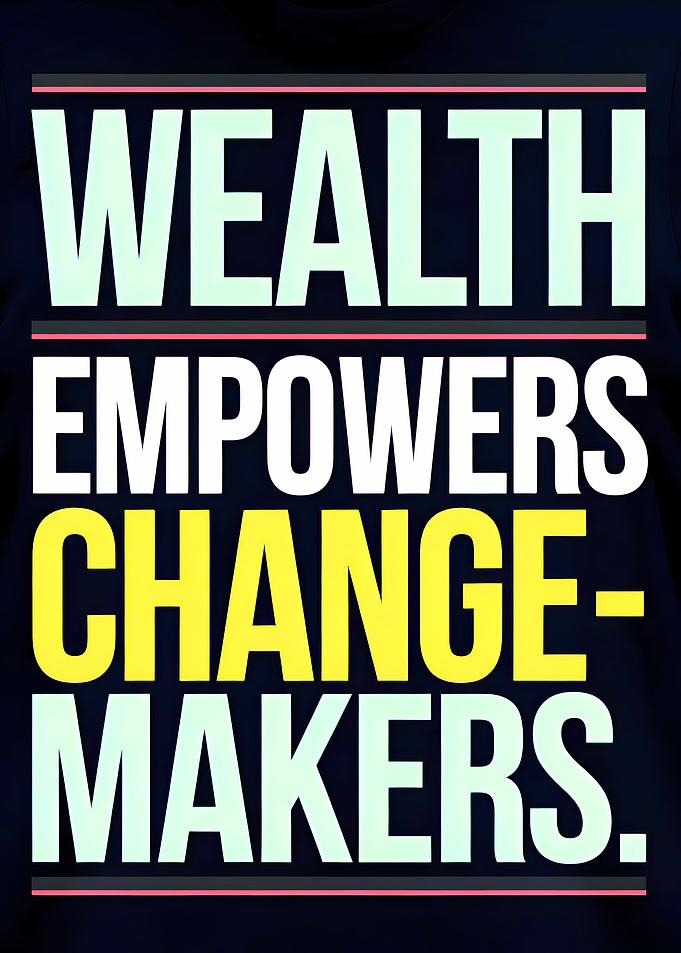 Wealth Empowers Changemakers Text Art