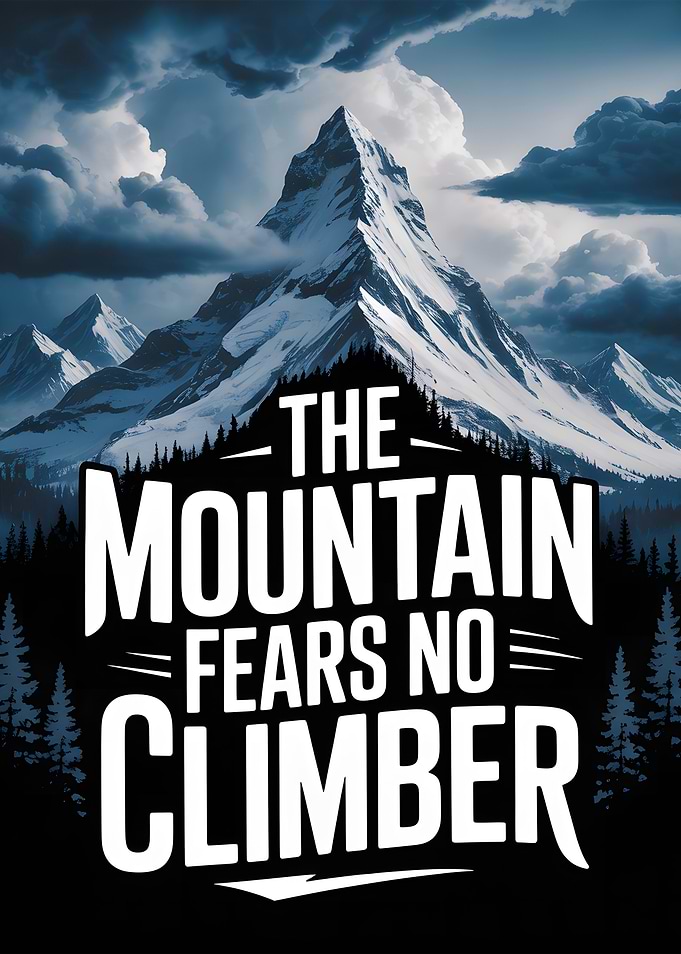 Mountain Climber Motivational Text Art