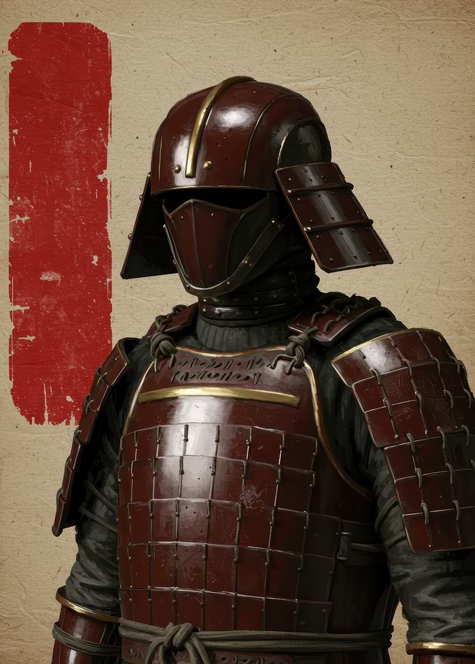 Samurai Armor Red and Gold