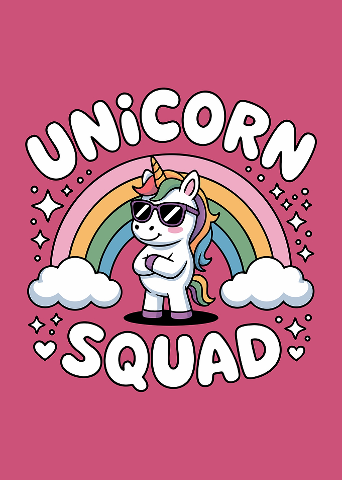 Unicorn Squad Cartoon Illustration