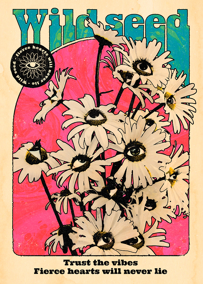 Wildseed Floral Eye Retro Art