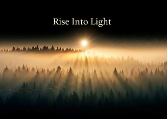 Golden Sunrise Over Misty Evergreen Forest – Nature Landscape Wall Art