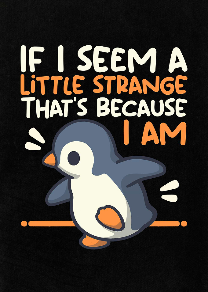 Little strange penguin walk