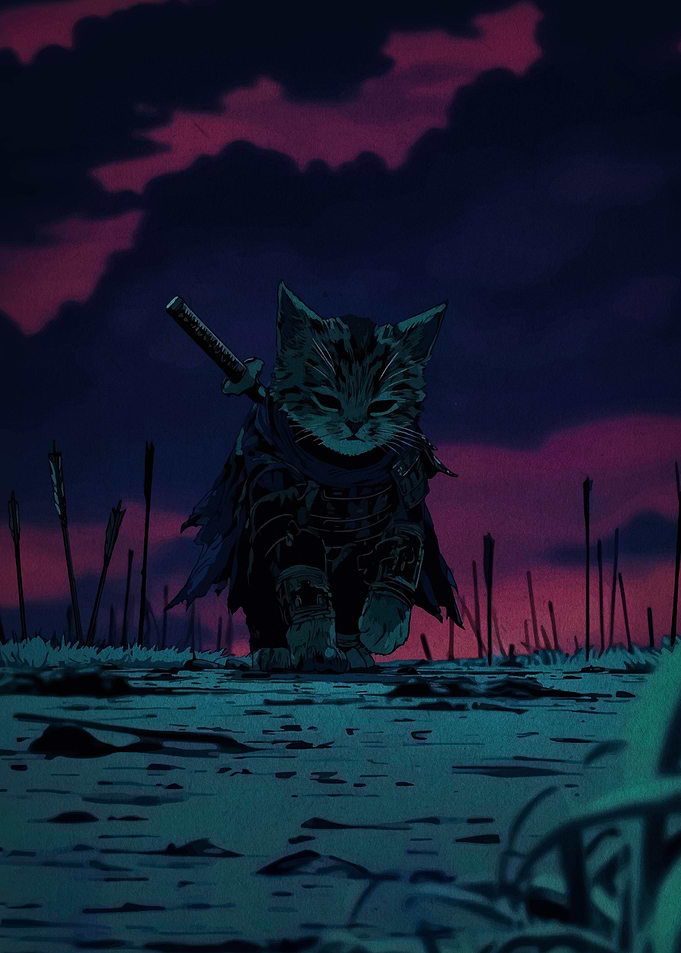 Samurai Cat Warrior