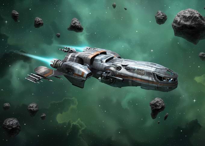 Spaceship in Asteroid Field