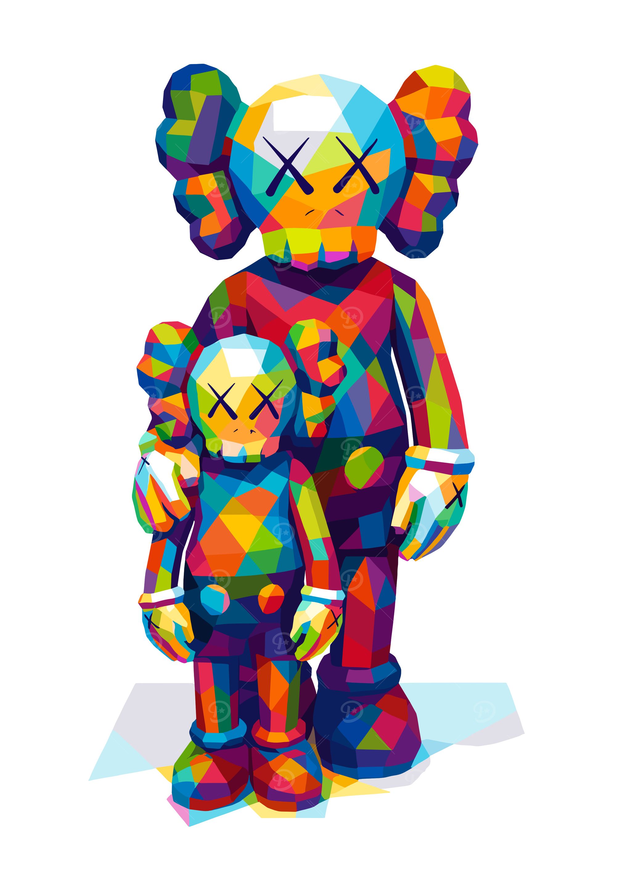 Colorful KAWS Figures Pop Art