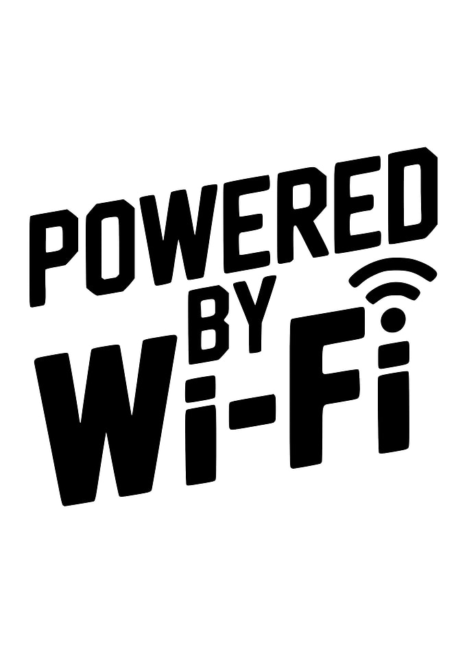 Powered by Wi-Fi Black and White