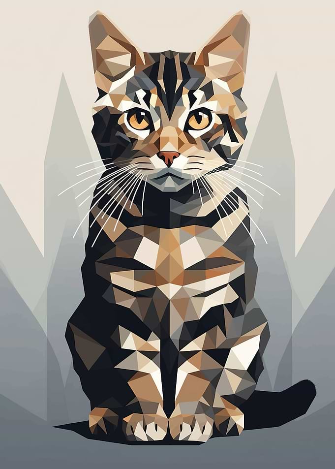 Geometric Cat Portrait