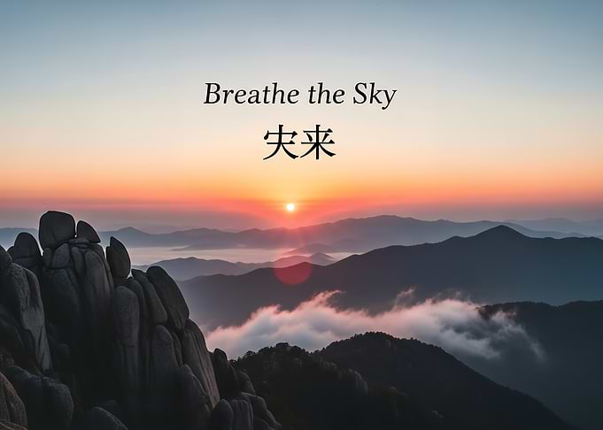 Sunrise Over Misty Mountain Ranges with Fog – Breathe the Sky Inspirational Wall Art