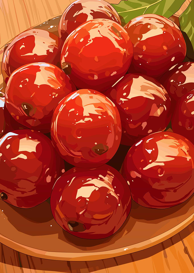 Candied Hawthorns on a Plate