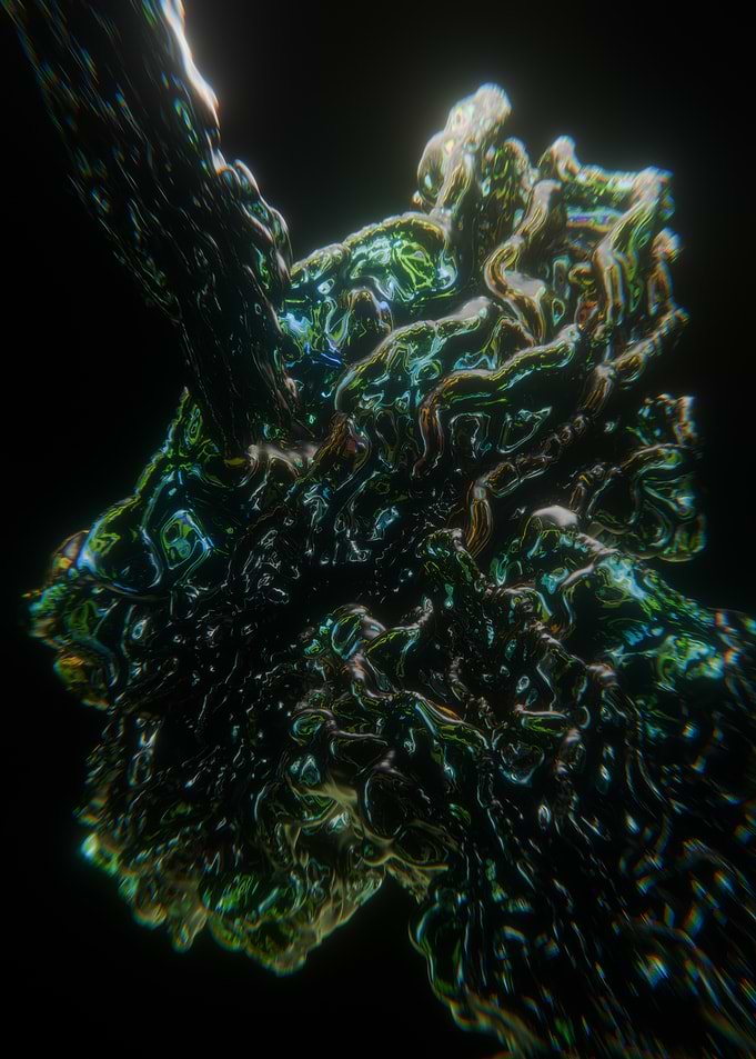 Abstract Organic Form on Black Background