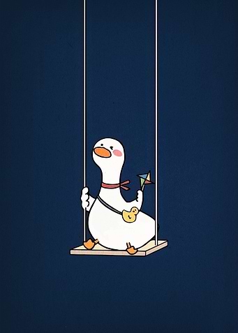 Cute Duck on Swing Illustration