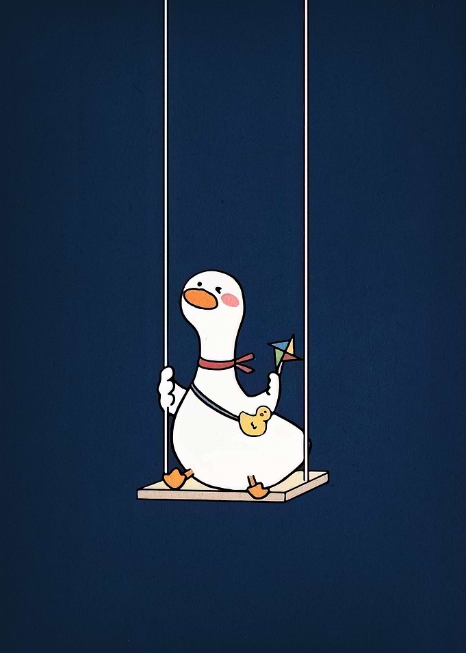 Cute Duck on Swing Illustration