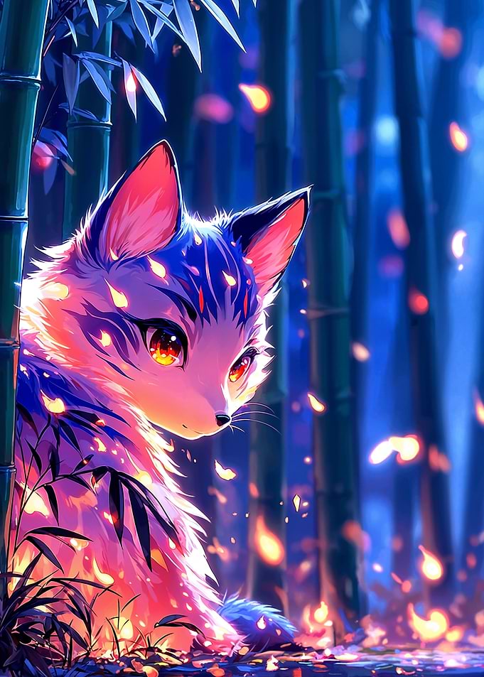 Fox in Bamboo Forest