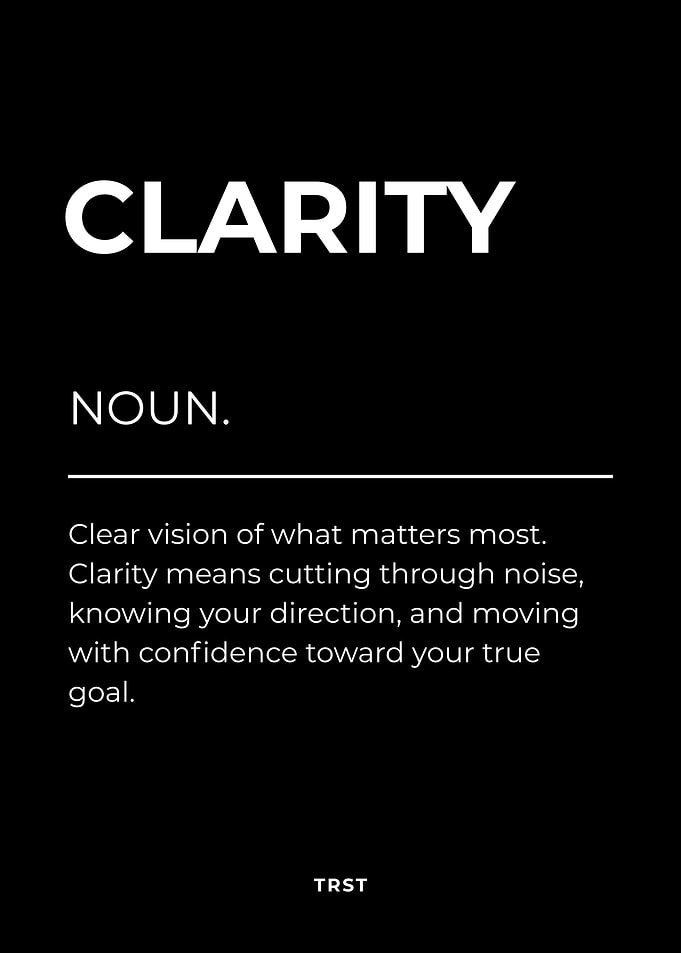 Clarity – Minimalist Black & White Motivational Definition Wall Art